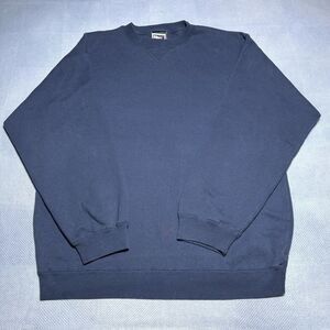 Vintage 1990s Pro Player Blank‎ Navy Pullover Sweatshirt Sweater Size Large